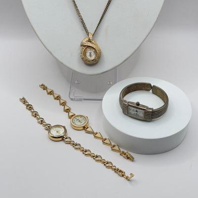 LOT 94J: Ladies' Watches - 24" Harvester Clock Necklace, Sonic, JM Jacmor & Collezio