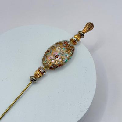 LOT 95J: Vintage Gold Plated Stick Pins & More w/ Vintage Jewelry Case