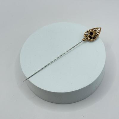 LOT 95J: Vintage Gold Plated Stick Pins & More w/ Vintage Jewelry Case