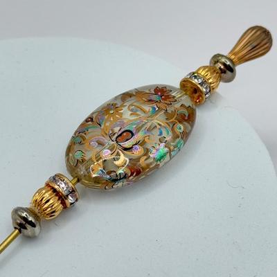 LOT 95J: Vintage Gold Plated Stick Pins & More w/ Vintage Jewelry Case