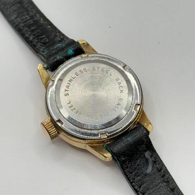 LOT 96J: Vintage Ladies' Watches - Carriage Quartz w/ Braided Leather Band, Endura w/ Norwegian Calf Band, Vienna Quartz Floral Face...
