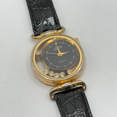 LOT 96J: Vintage Ladies' Watches - Carriage Quartz w/ Braided Leather Band, Endura w/ Norwegian Calf Band, Vienna Quartz Floral Face...
