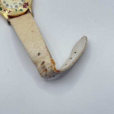 LOT 96J: Vintage Ladies' Watches - Carriage Quartz w/ Braided Leather Band, Endura w/ Norwegian Calf Band, Vienna Quartz Floral Face...