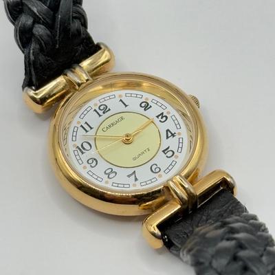 LOT 96J: Vintage Ladies' Watches - Carriage Quartz w/ Braided Leather Band, Endura w/ Norwegian Calf Band, Vienna Quartz Floral Face...