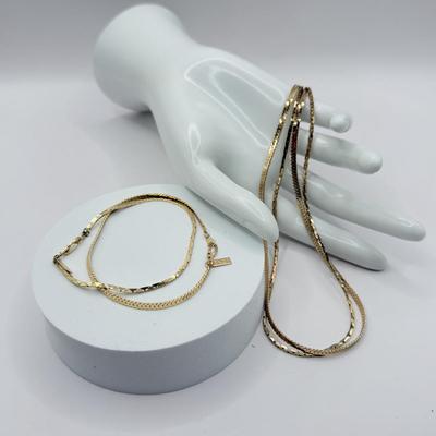LOT 97J: 18k Gold Plated 19" Necklaces & 7" Bracelets