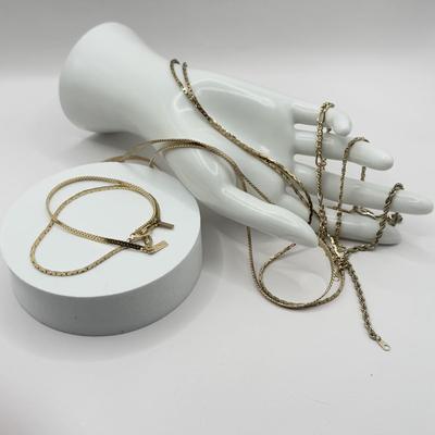 LOT 97J: 18k Gold Plated 19" Necklaces & 7" Bracelets