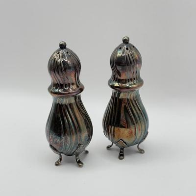 LOT 101J: Vintage Denmark Silver Footed Salt & Pepper Shakers