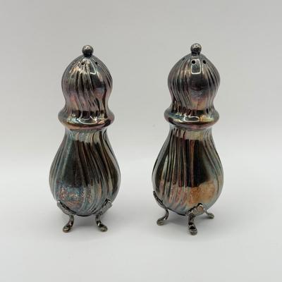 LOT 101J: Vintage Denmark Silver Footed Salt & Pepper Shakers