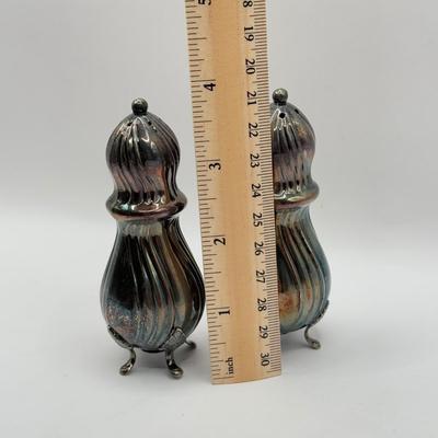 LOT 101J: Vintage Denmark Silver Footed Salt & Pepper Shakers