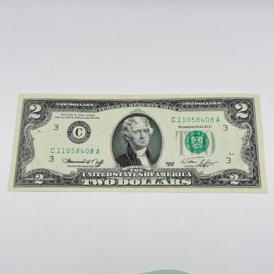 LOT 103J: 1977 Philadelphia Mint Proof Set & Colorized $2 Bill w/ COA