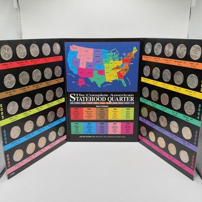 LOT 111J: 24kt Gold Plated “Racketeer Nickel” w/ COA, State Quarter Book, 1957 Penny & 1942 Dime