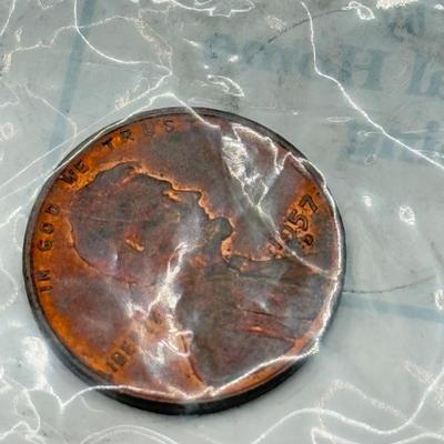 LOT 111J: 24kt Gold Plated “Racketeer Nickel” w/ COA, State Quarter Book, 1957 Penny & 1942 Dime