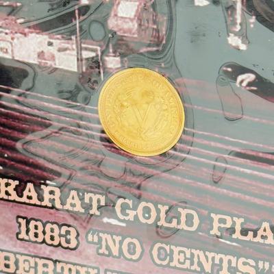 LOT 111J: 24kt Gold Plated “Racketeer Nickel” w/ COA, State Quarter Book, 1957 Penny & 1942 Dime