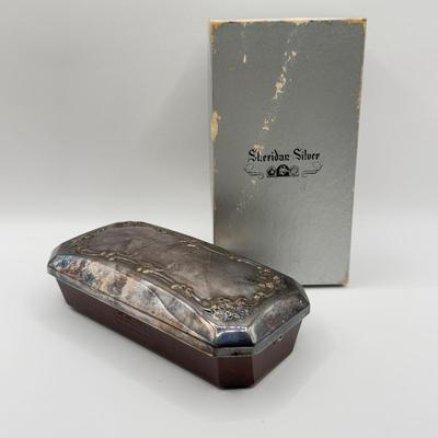 LOT 113J: Vintage Sheridan Silver Lint Comb Brush w/ Box