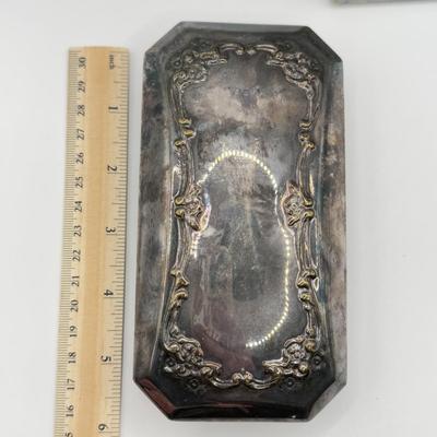 LOT 113J: Vintage Sheridan Silver Lint Comb Brush w/ Box