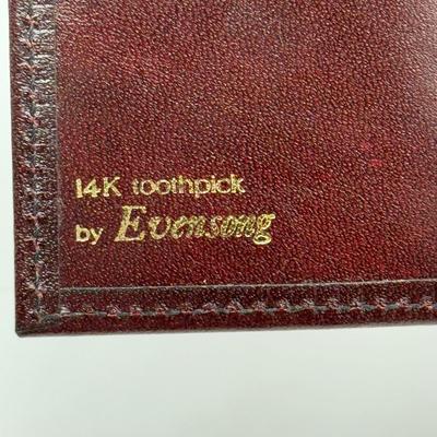 LOT 116J: 14k Gold Evensong Toothpick w/ Carrying Case