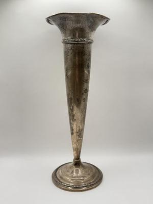 LOT 121K: Vintage Sterling Silver Cement Loaded Vase 672, 121N