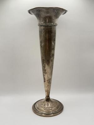 LOT 121K: Vintage Sterling Silver Cement Loaded Vase 672, 121N