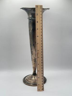 LOT 121K: Vintage Sterling Silver Cement Loaded Vase 672, 121N