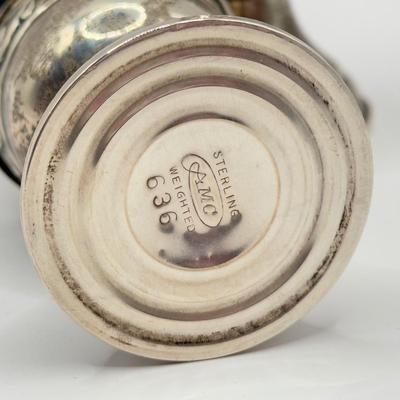 LOT 123K: Vintage Weighted Sterling Silver AMC Salt & Pepper Shakers 636