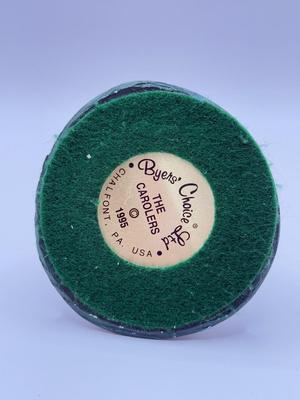 LOT 124K: 1995 Byer’s Choice The Carolers Dog w/ Santa Hat & 1990s Signed Hand Painted Santa Figures