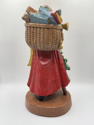 LOT 124K: 1995 Byer’s Choice The Carolers Dog w/ Santa Hat & 1990s Signed Hand Painted Santa Figures