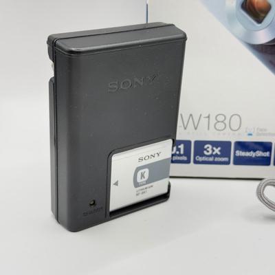 LOT 126K: Sony CyberShot DSC-W180 Digital Camera w/ Battery Charger, Instruction Manual & Box