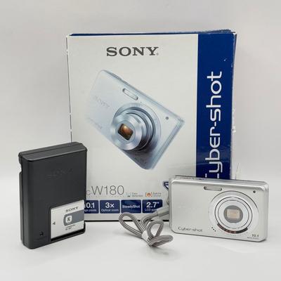 LOT 126K: Sony CyberShot DSC-W180 Digital Camera w/ Battery Charger, Instruction Manual & Box