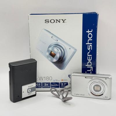 LOT 126K: Sony CyberShot DSC-W180 Digital Camera w/ Battery Charger, Instruction Manual & Box