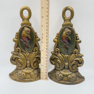 LOT 127K: Gorgeous Antique/Vintage Painted Cast Iron Doorstops / Bookends