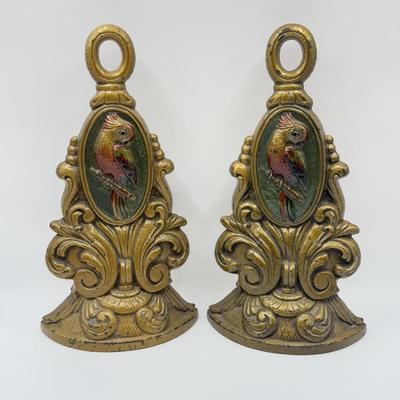 LOT 127K: Gorgeous Antique/Vintage Painted Cast Iron Doorstops / Bookends