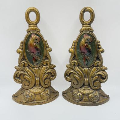 LOT 127K: Gorgeous Antique/Vintage Painted Cast Iron Doorstops / Bookends