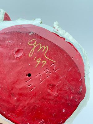 LOT 131K: Three Signed 1990s Hand Painted Santa Figurines