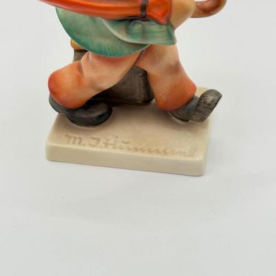 LOT 136K: Vintage Goebel MI Hummel Porcelain Figurines - "Little Gabriel" 32/0, "Happy Traveler" 109/0 &...