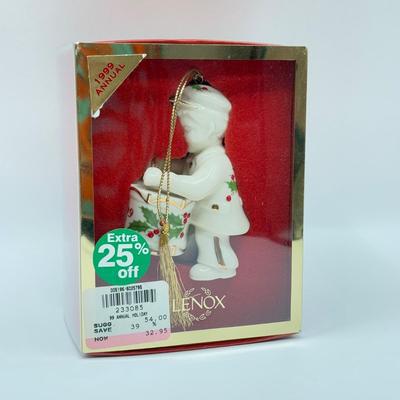 LOT 137K: Lenox Christmas Ornaments w/ Boxes - 1999 Annual Holiday Toy Soldier, 2001 Chilly Chap Penguin w/ COA & 2002 Moose...