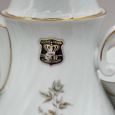 LOT 138L: Vintage Western Germany Golden Crown Residenz Tea Set