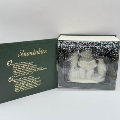 LOT 139K: Department 56 Snowbabies w/ Boxes - "Read Me a Story," "One, Two, High Button Shoe" & "Wee...This...