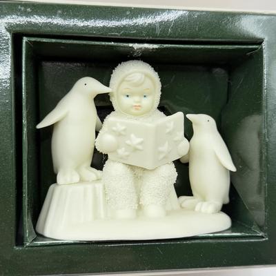LOT 139K: Department 56 Snowbabies w/ Boxes - "Read Me a Story," "One, Two, High Button Shoe" & "Wee...This...