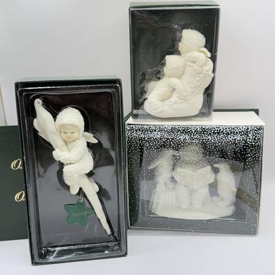 LOT 139K: Department 56 Snowbabies w/ Boxes - "Read Me a Story," "One, Two, High Button Shoe" & "Wee...This...