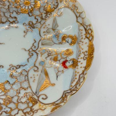 LOT 140K: Vintage Hand Painted Noritake Japanese Lustreware Teapot & Beautiful Hand Painted Tea Cup & Saucers