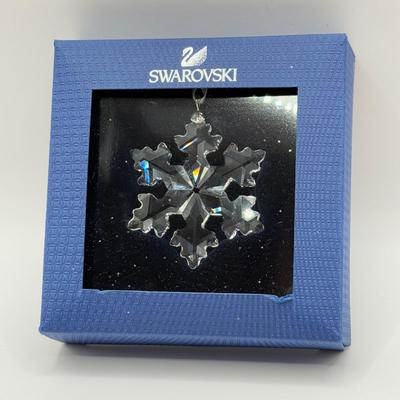 LOT 146K: Christmas Ornaments - Swarovski Crystal Snowflake, Wedgwood "Hark the Herald Angels" & Crystal Angel