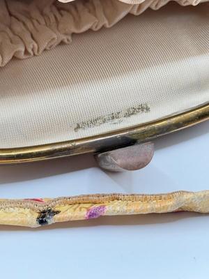 LOT 148K: Vintage Gold Evening Shoes w/ Ornate Design Bag