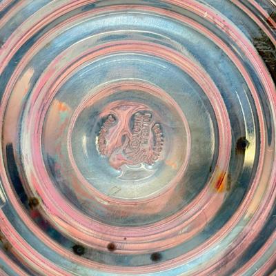 LOT 149K: Duchin Creation Glass Cake Plate w/ Weighted Sterling Silver Base