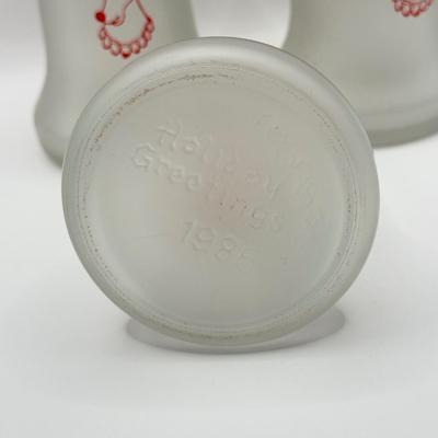 LOT 150K: Vintage 1980s Wheaton Christmas Santa's Reindeer Glass Bell Bottles