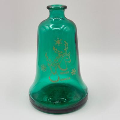 LOT 150K: Vintage 1980s Wheaton Christmas Santa's Reindeer Glass Bell Bottles