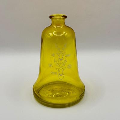 LOT 150K: Vintage 1980s Wheaton Christmas Santa's Reindeer Glass Bell Bottles