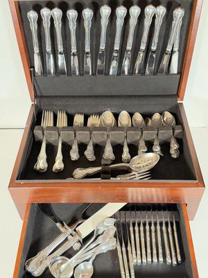 LOT 156L: Towle Sterling Silver French Provincial Flatware Set w/ Tarnish Proof Case (2950g)
