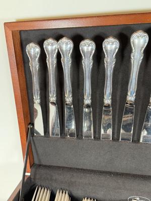 LOT 156L: Towle Sterling Silver French Provincial Flatware Set w/ Tarnish Proof Case (2950g)