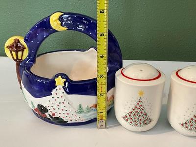 Noritake ‘Twas The Night Before Christmas bowl/Salt/Pepper Shakers