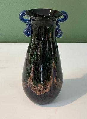Dale Tiffany Hand Blown Glass Vase 9”